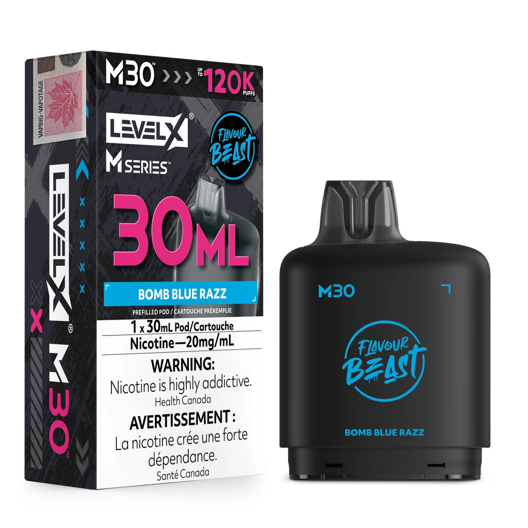 Bomb Blue Razz Level X M Series Pod 30mL 120K Pod
