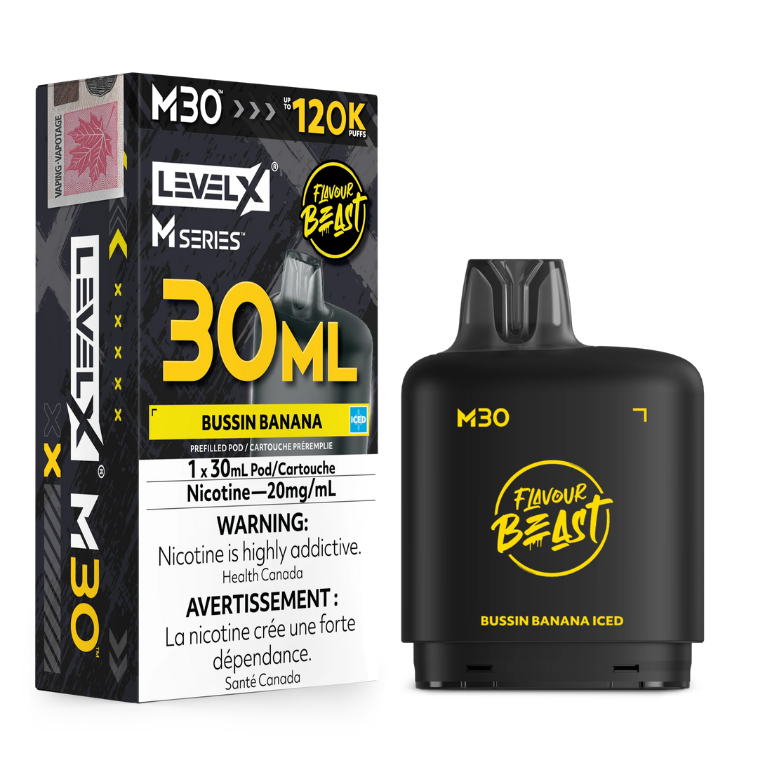 Bussin Banana Iced Level X M Series Pod 30mL 120K Pod