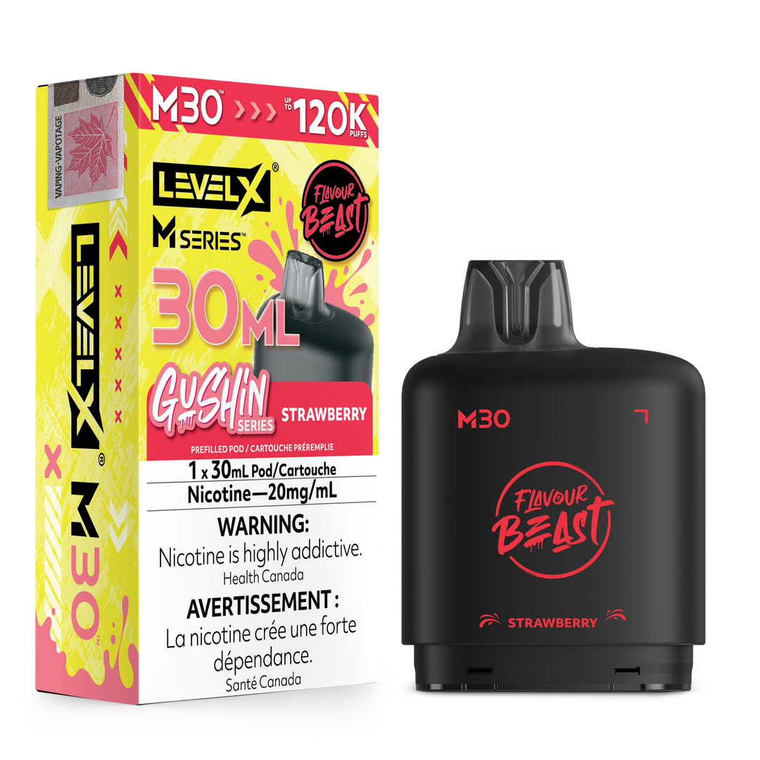 Gushin Strawberry Level X M Series Pod 30mL 120K Pod