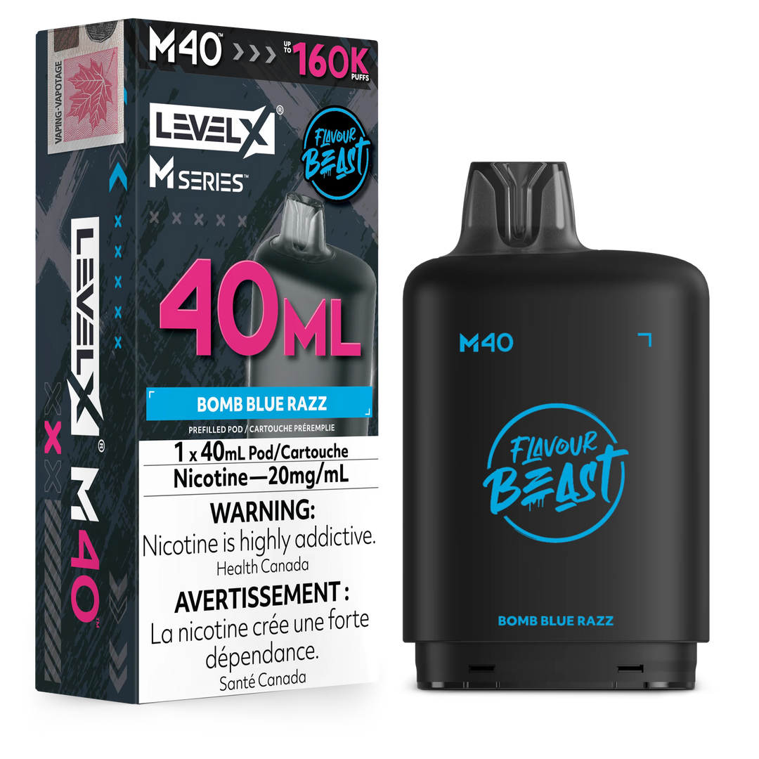 Bomb Blue Razz Level X M Series Pod 40mL 160K Pod