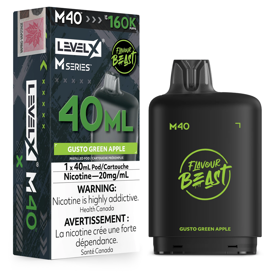 Gusto Green Apple Level X M Series Pod 40mL 160K Pod