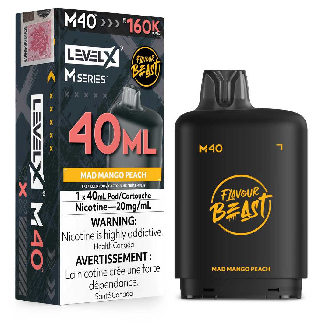 Mad Mango Peach Level X M Series Pod 40mL 160K Pod