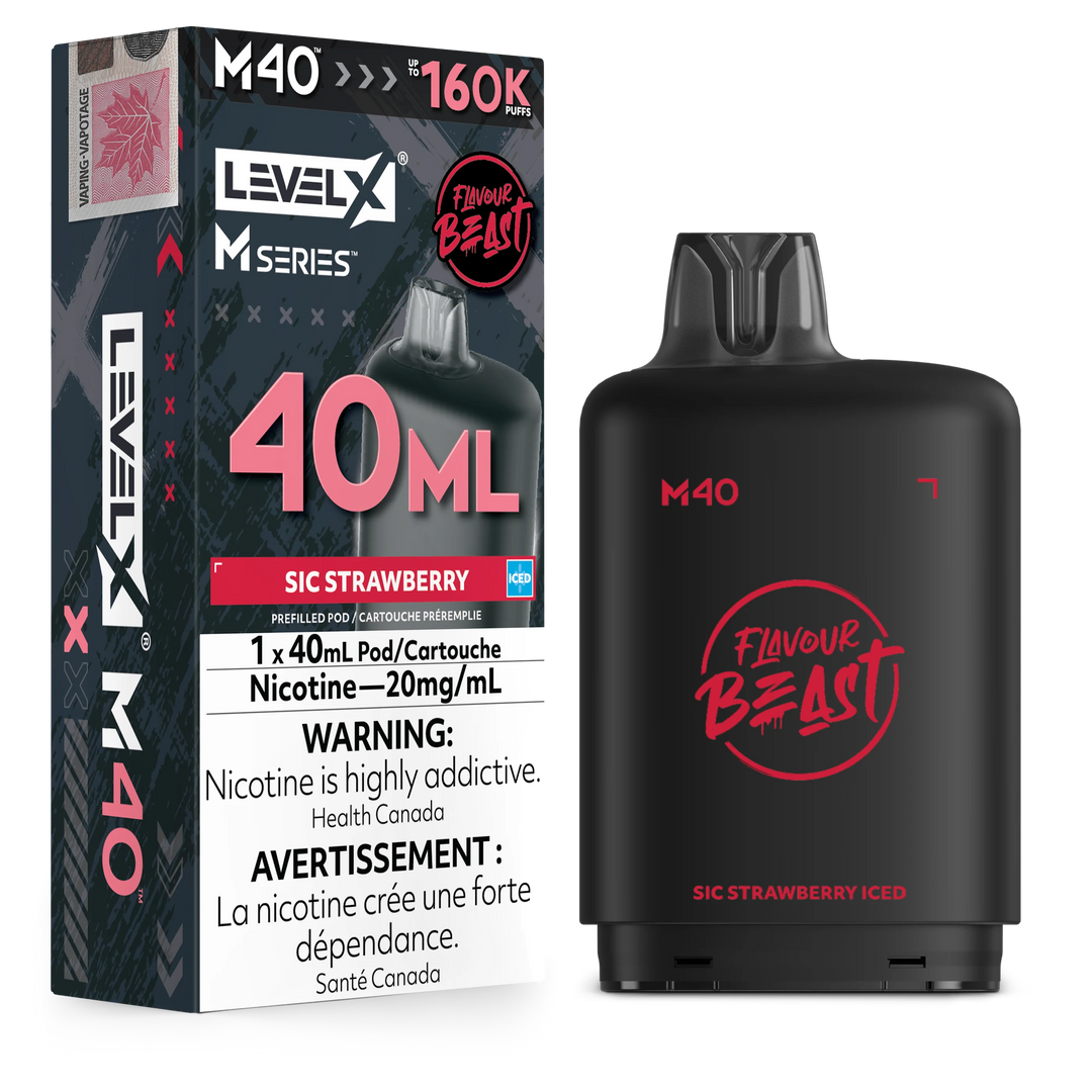 Sic Strawberry Iced Level X M Series Pod 40mL 160K Pod