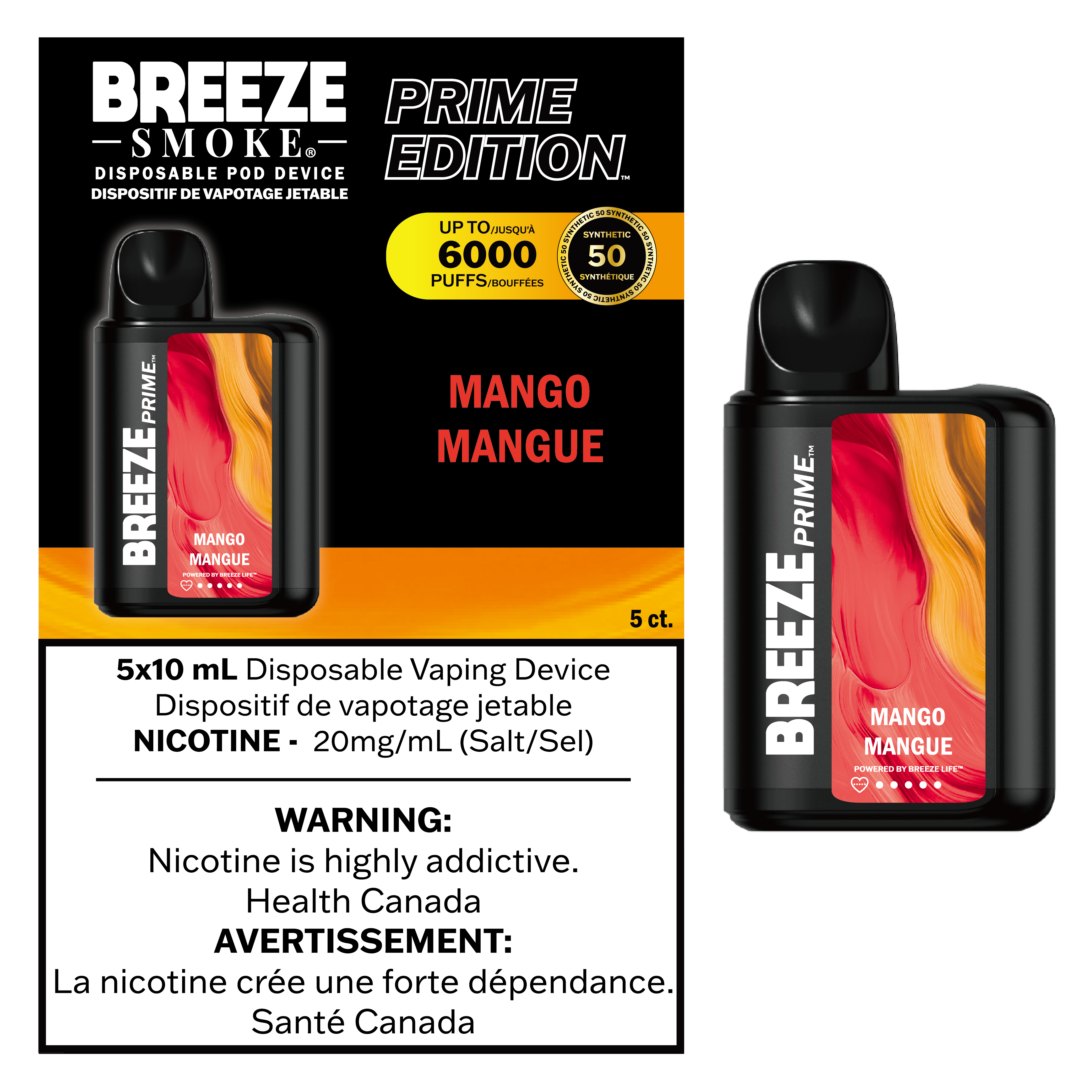 Breeze Prime - Disposable E-Cig (6000 Puffs) (PROVINCIAL)