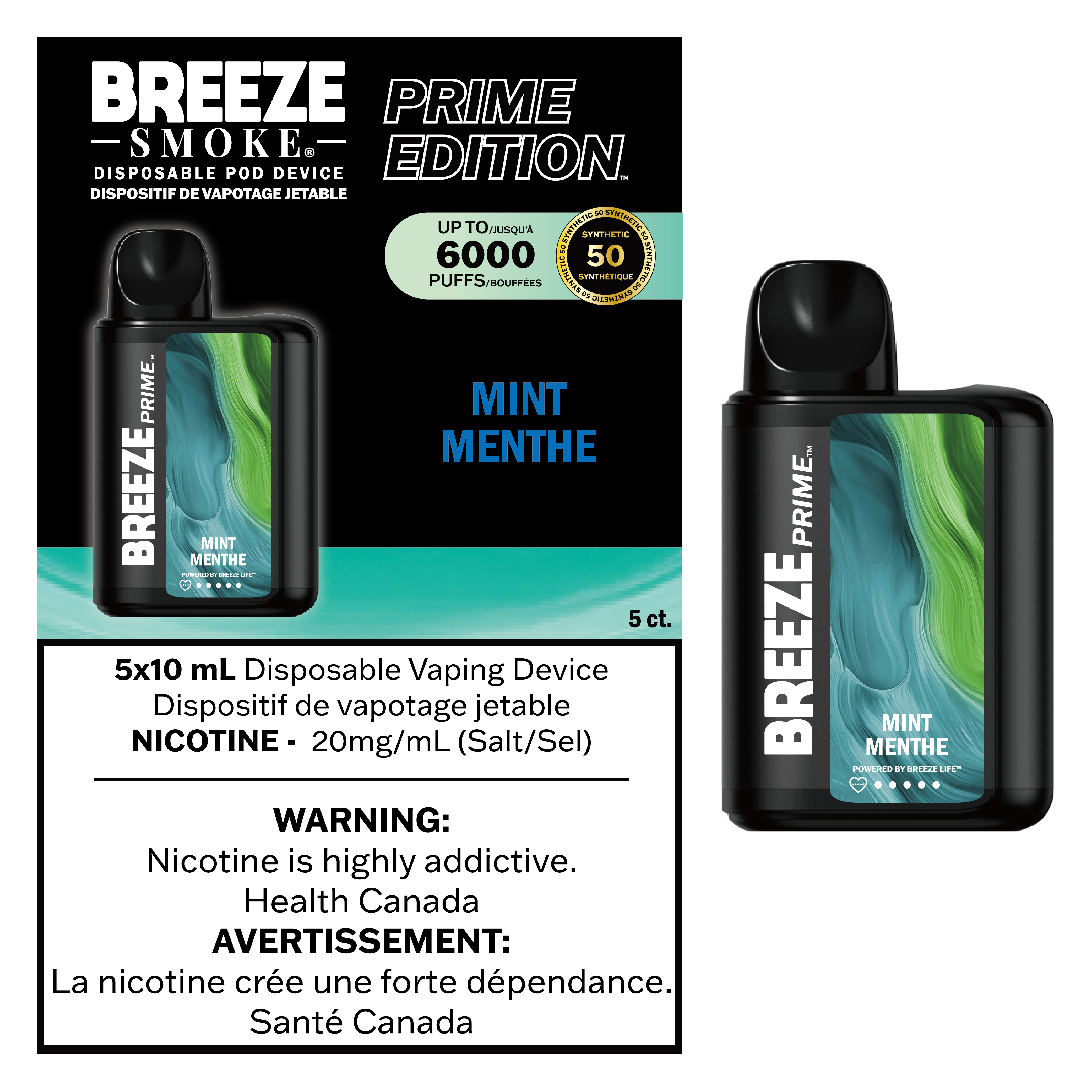 Breeze Prime - Disposable E-Cig (6000 Puffs) (PROVINCIAL)