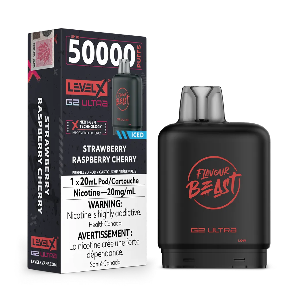 Strawberry Raspberry Cherry Iced by Level X Flavour Beast G2 Ultra 50K