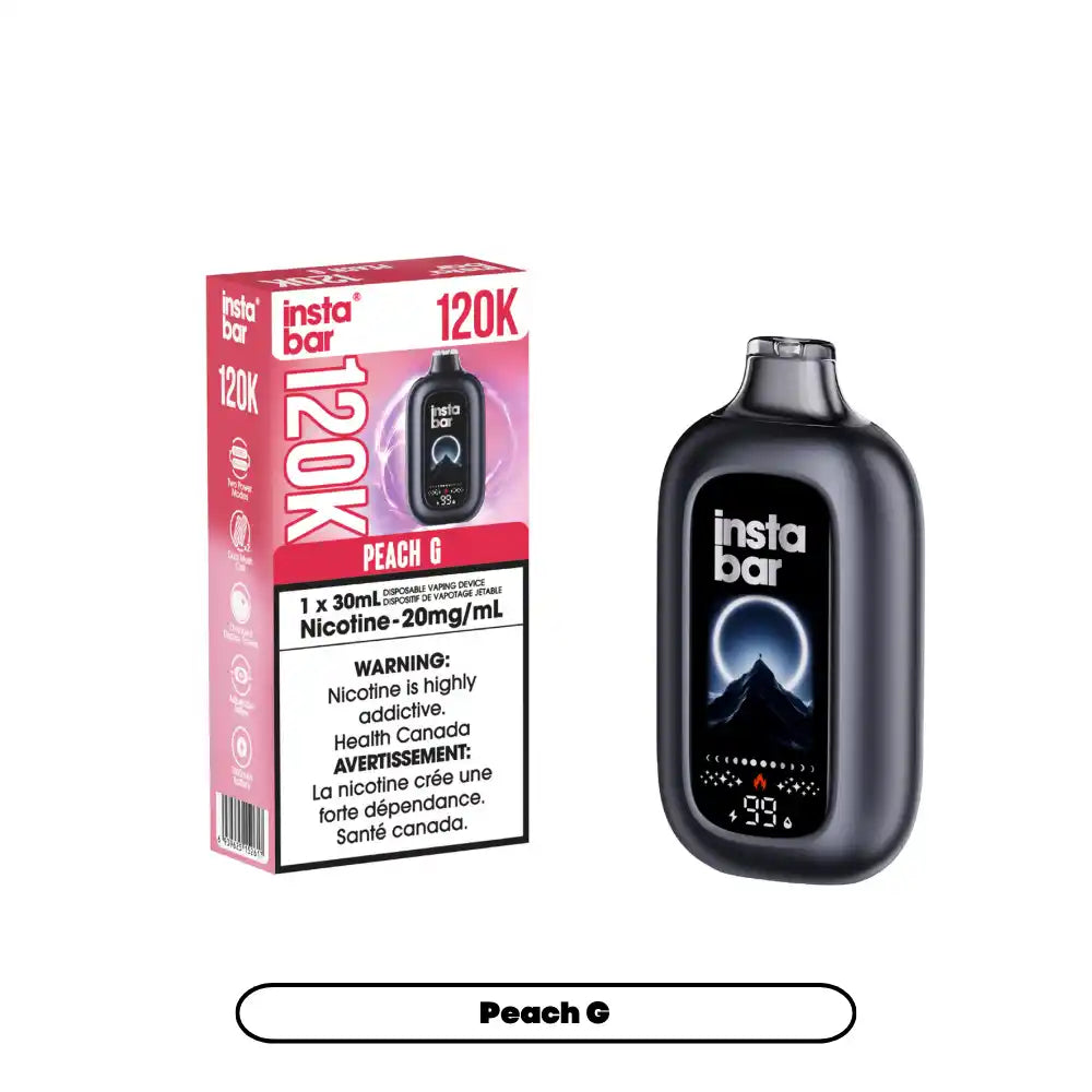 Peach G Insta Bar 120K - Disposable Vape – 20mg by INSTA BAR
