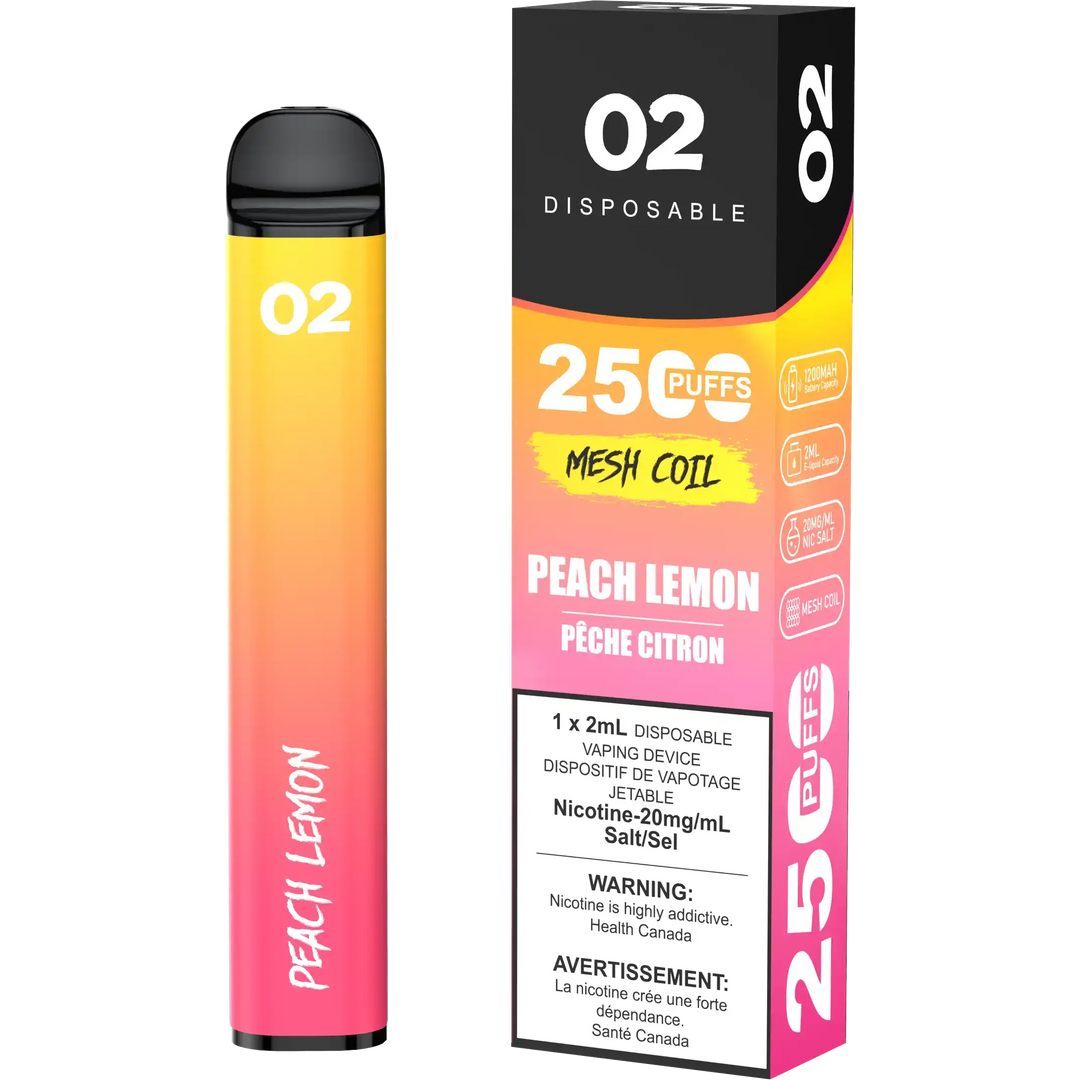 Peach Lemon O2 - Disposable 2.5K