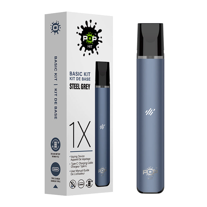 Pop Hit closed pod device in Steel Grey, compatible with STLTH pods.