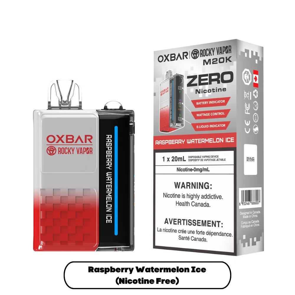 Raspberry Watermelon Ice Oxbar M20K - Nicotine Free Disposable 20K