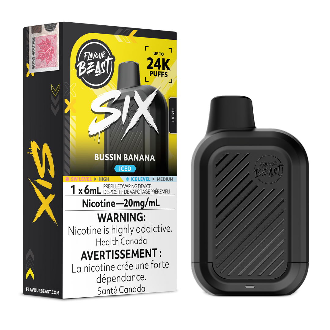 Bussin Banana Iced Flavour Beast SIX - Disposable Vape 24K