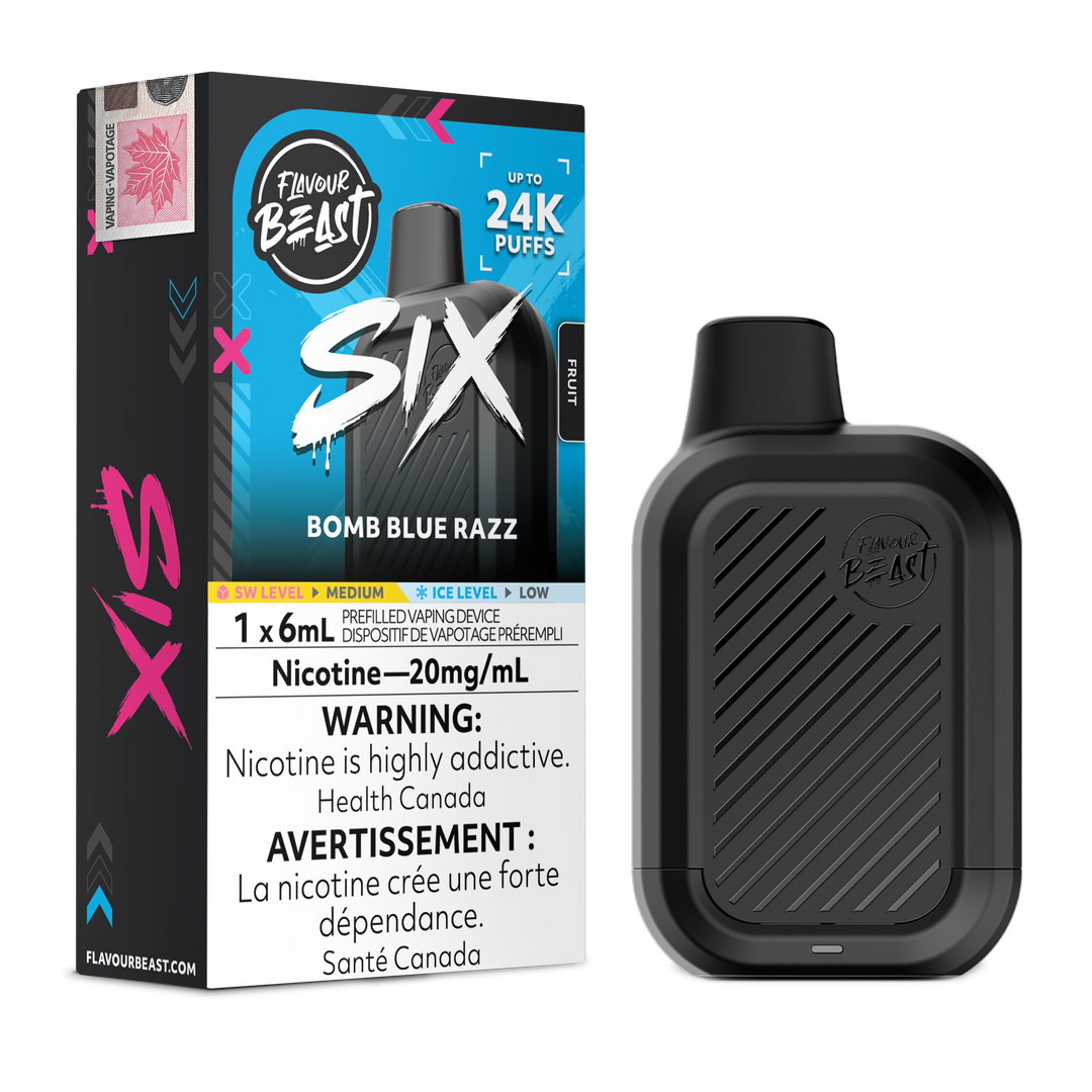 Bomb Blue Razz Flavour Beast SIX - Disposable Vape 24K