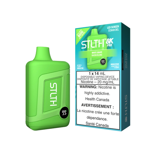 Stlth 8K Pro Raisin Blanc - Vape Jetable