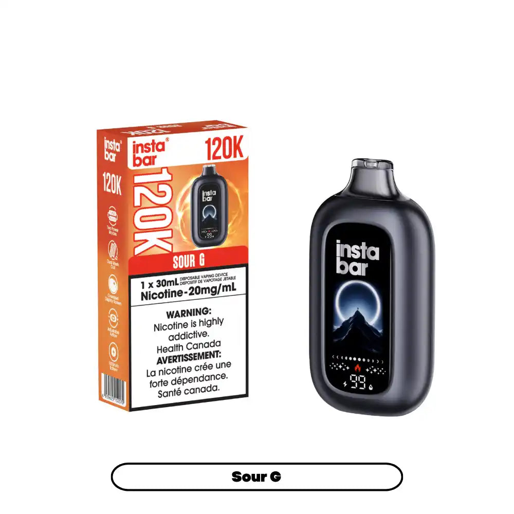 Sour G Insta Bar 120K - Disposable Vape – 20mg by INSTA BAR