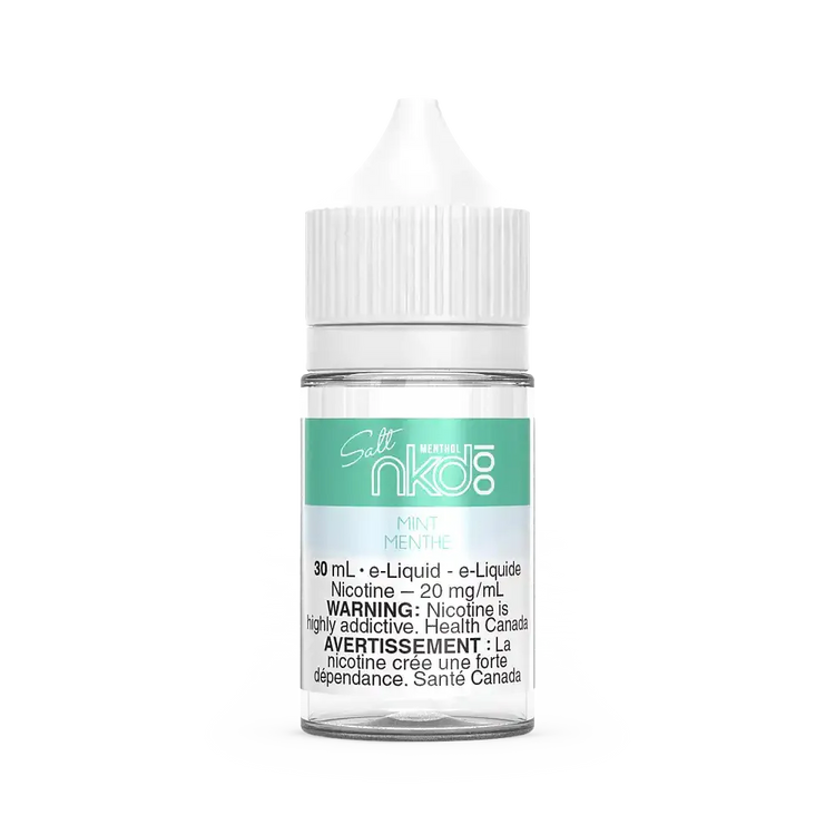 Naked 100 Salt Mint (Arctic Air) 30mL e-liquid bottle with white cap and clear label.