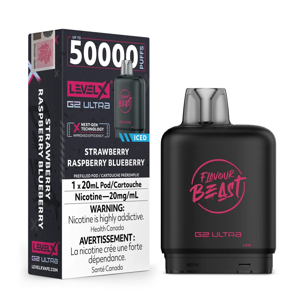 Strawberry Raspberry Blueberry Iced by Level X Flavour Beast G2 Ultra 50K