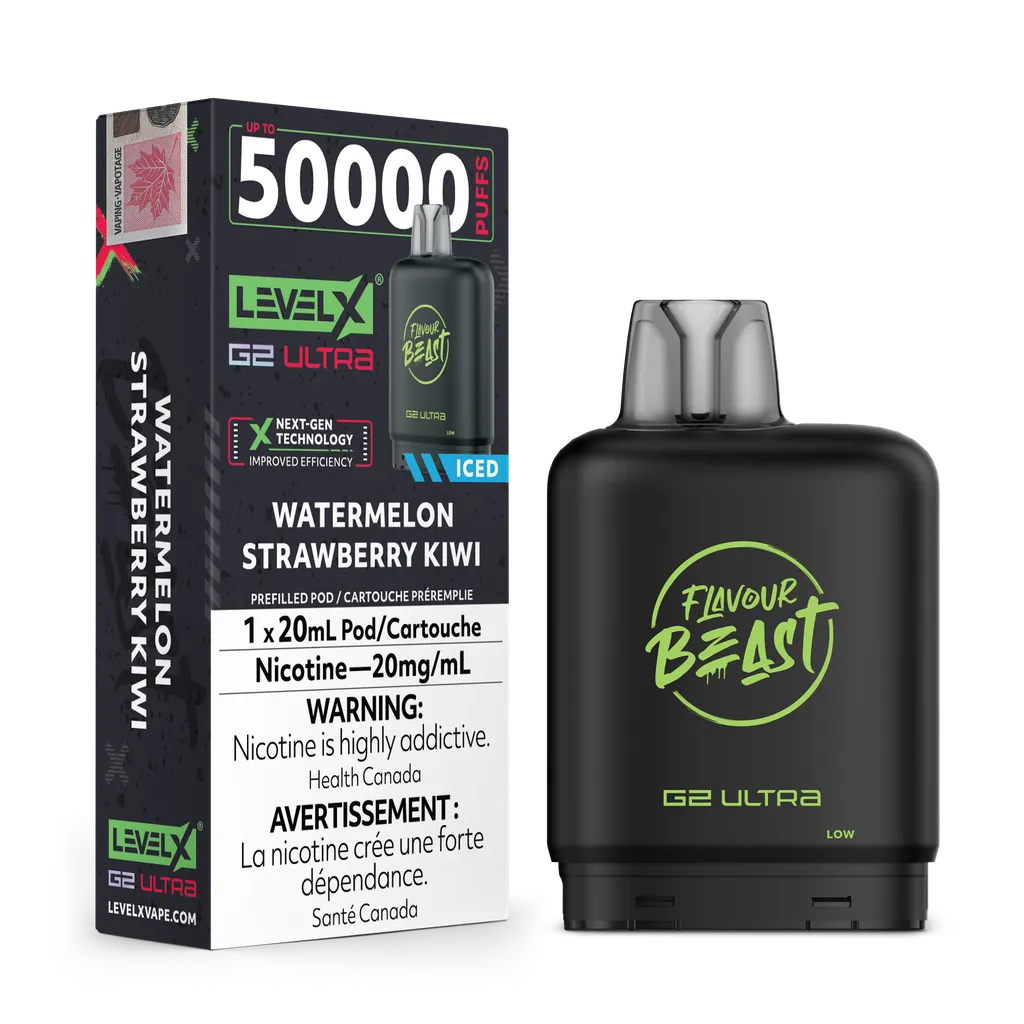 Watermelon Strawberry Kiwi Iced by Level X Flavour Beast G2 Ultra 50K