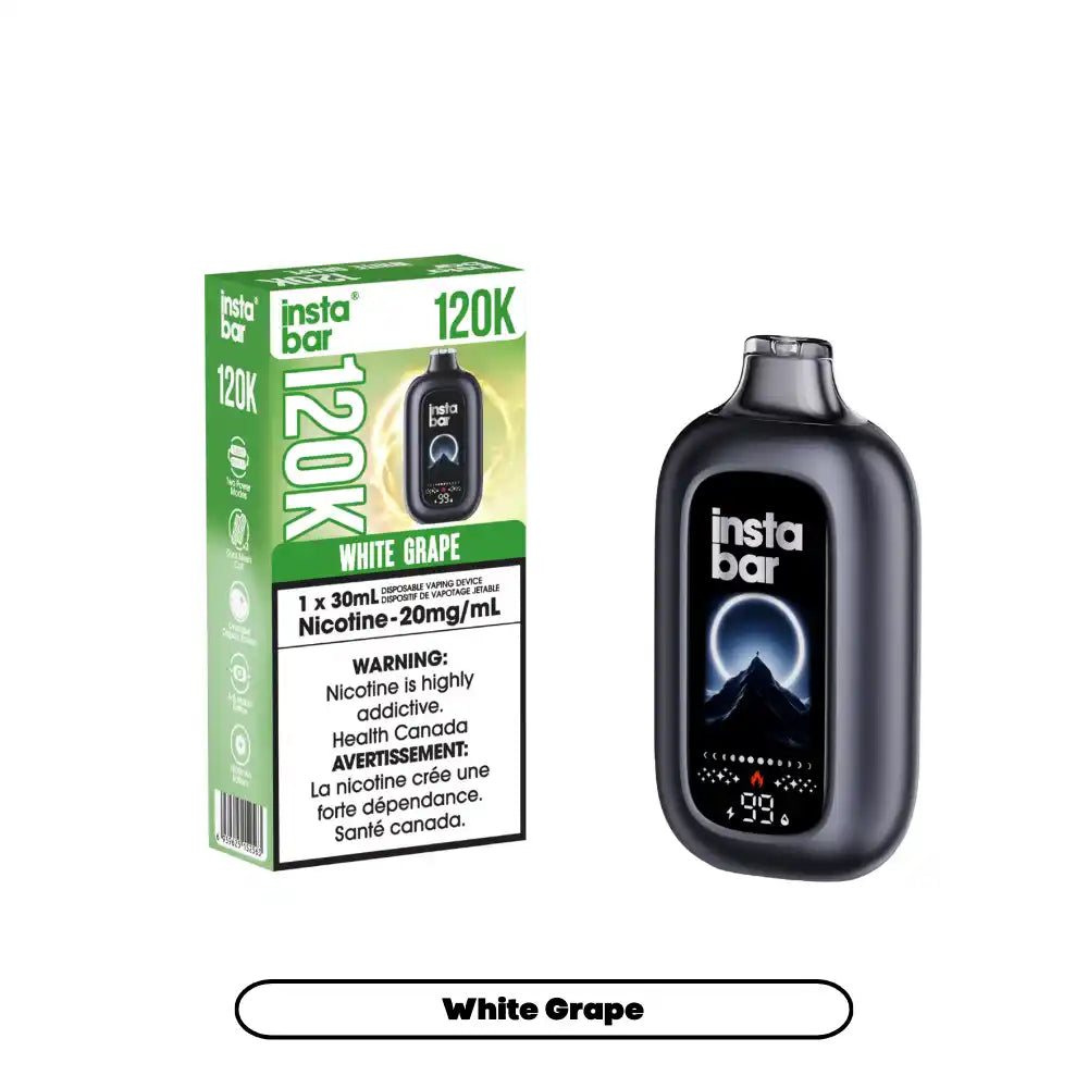 White Grape Insta Bar 120K - Disposable Vape – 20mg by INSTA BAR