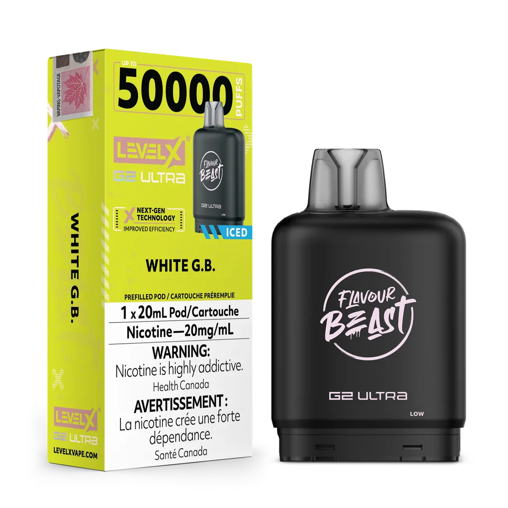 White G.B. Iced by Level X Flavour Beast G2 Ultra 50K