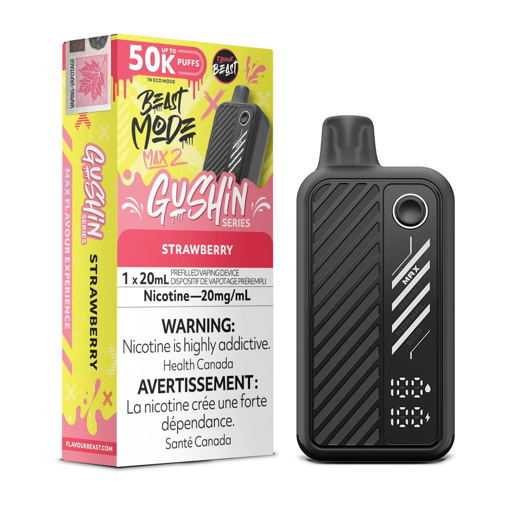 Gushin' Strawberry Flavour Beast Mode Max 2 - Disposable 50K
