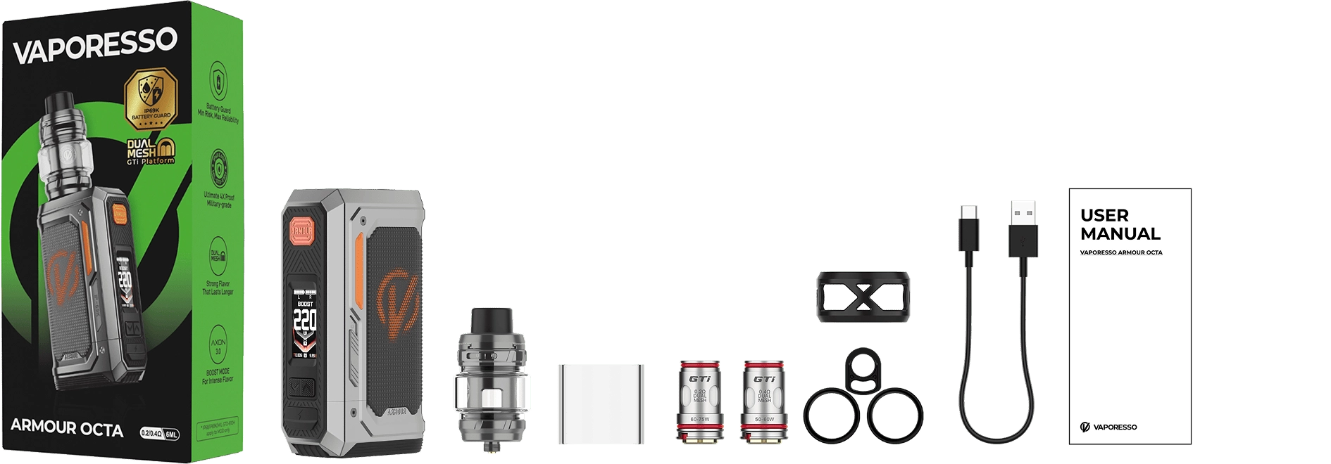 ARMOUR OCTA kit contents