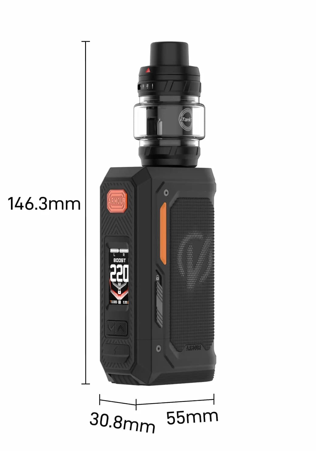 ARMOUR OCTA dimensions 146.3 x 30.8 x 55 mm