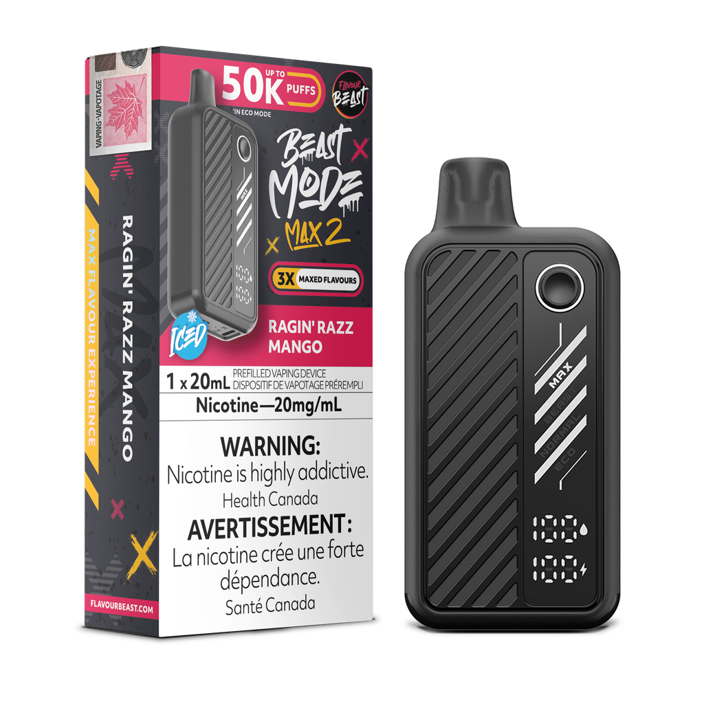 Flavour Beast Mode Max 2 – Cigarette électronique jetable (PROVINCIALE) (50 000 bouffées) 