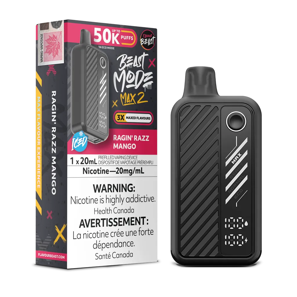 Ragin' Razz Mango Iced Flavour Beast Mode Max 2 - Disposable 50K