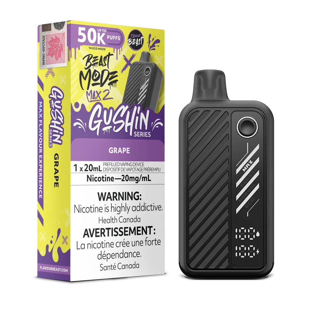 Gushin' Grape Flavour Beast Mode Max 2 - Disposable 50K
