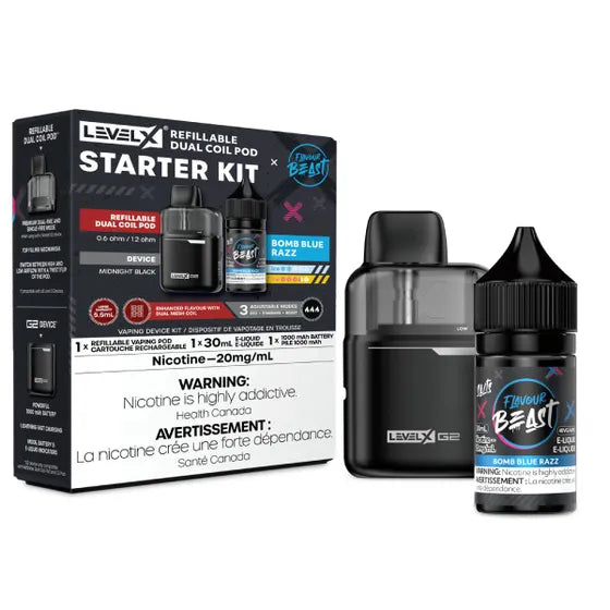 Level X Black G2 Base + 5.5mL Pod + Flavour Beast E-Liquid (PROVINCIAL)