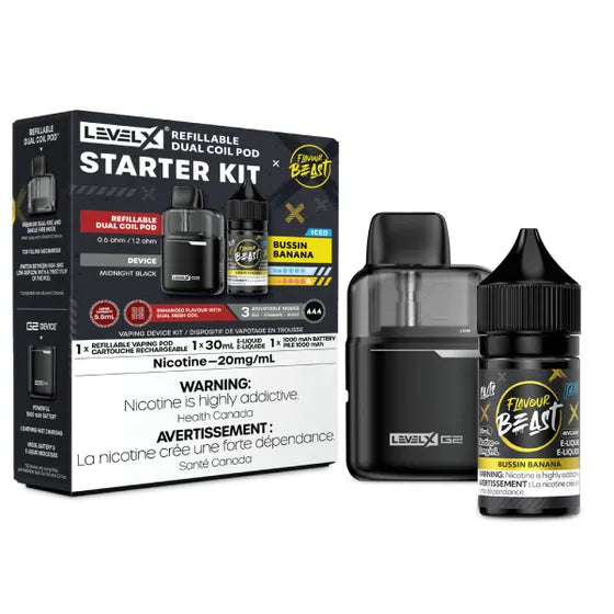 Level X Black G2 Base + 5.5mL Pod + Flavour Beast E-Liquid (PROVINCIAL)