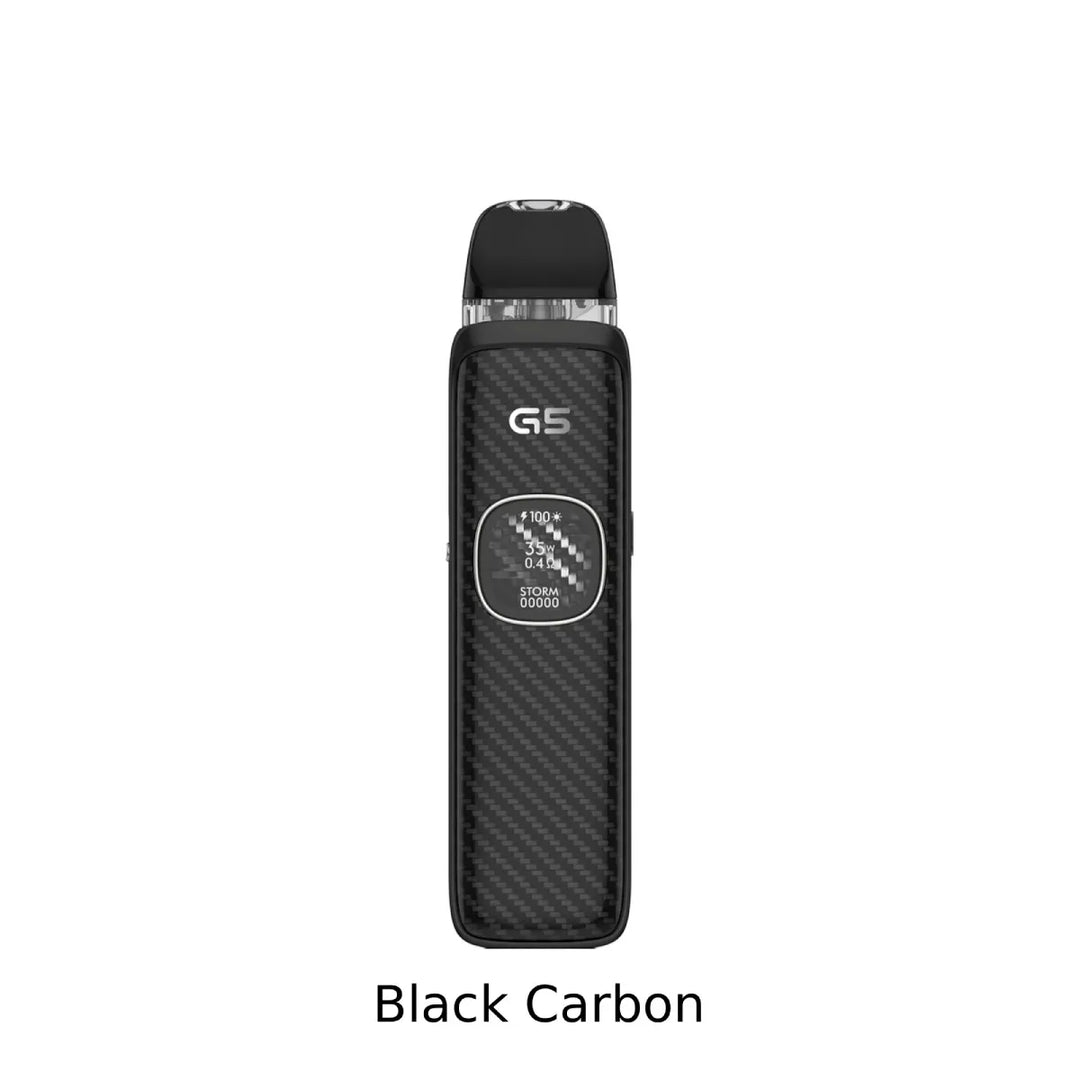 Uwell Caliburn G5 Open Pod Kit 2mL in Black Carbon.
