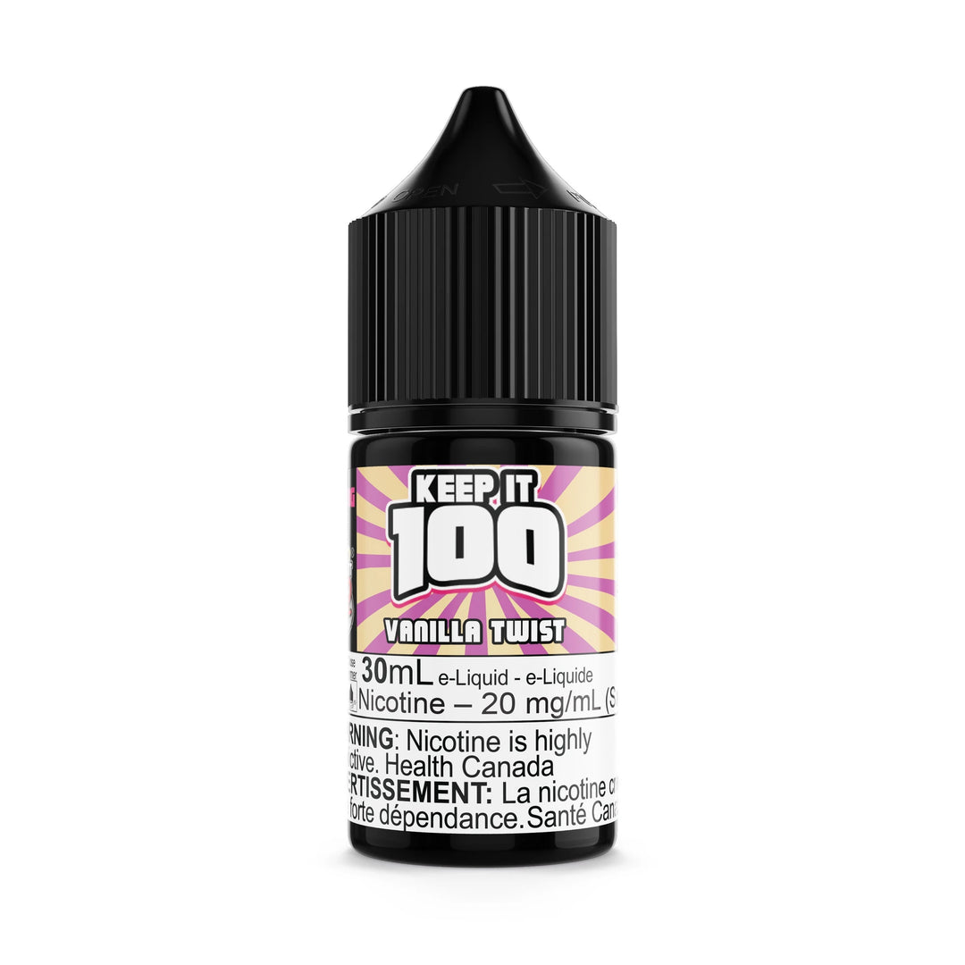 Vanilla Twist by Keep It 100 Salt 30mL e-liquid bottle
