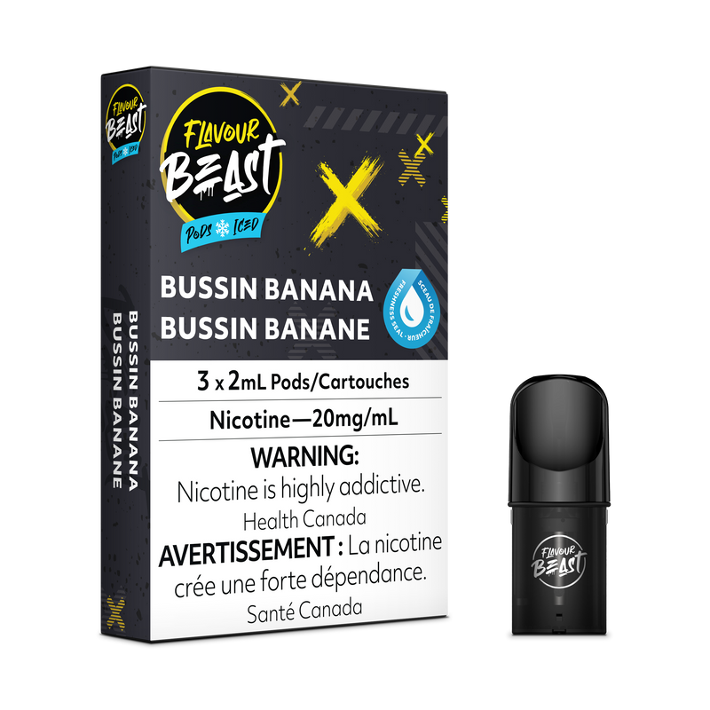 Flavour Beast Flow Pods - Bussin Banana Iced (EXCISE TAXED) (Compatible With STLTH)