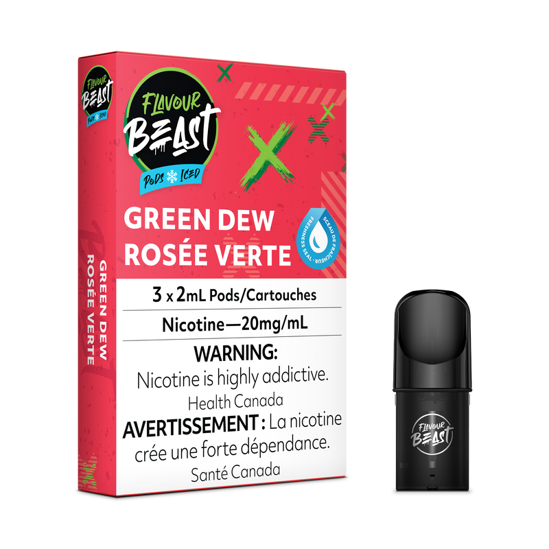 Flavour Beast Flow Pods - Green Dew Iced (EXCISE TAXED) (Compatible With STLTH)