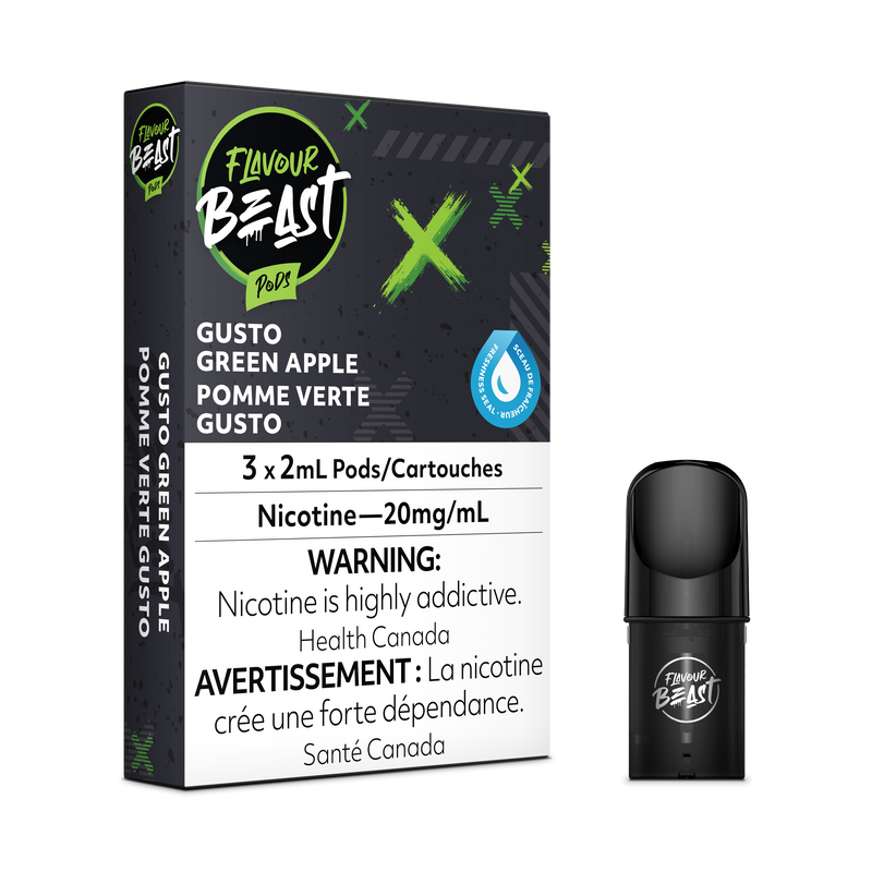 Flavour Beast Flow Pods - Gusto Green Apple (EXCISE TAXED) (Compatible With STLTH)