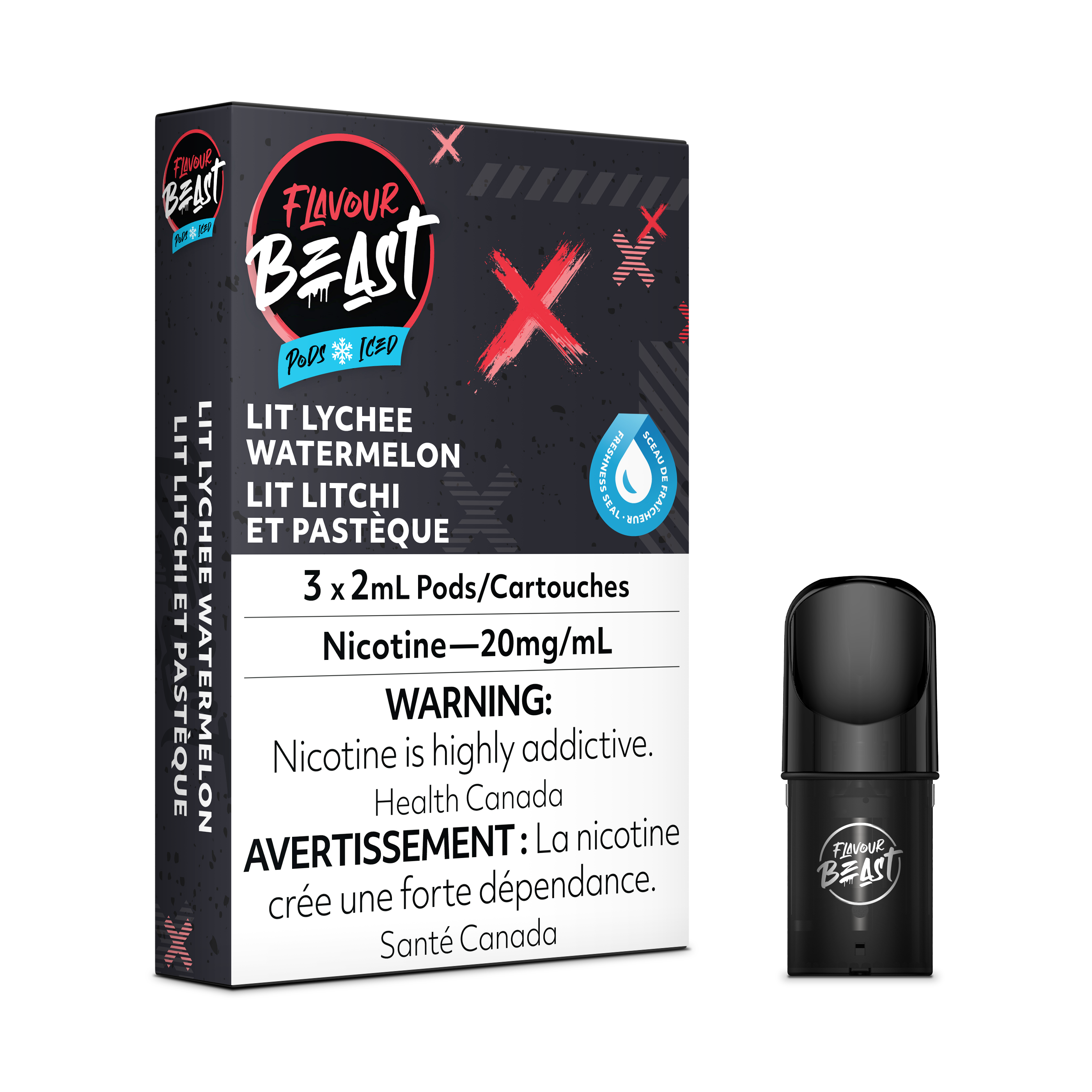 Flavour Beast Flow Pods - Lit Lychee Watermelon Iced (Compatible With STLTH) (FEDERAL)