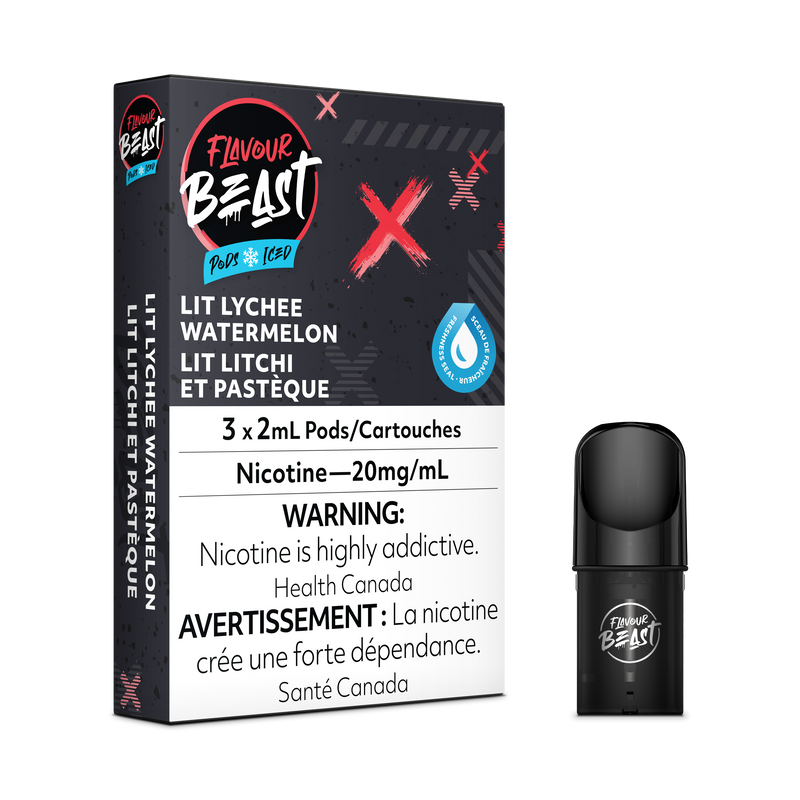 Flavour Beast Flow Pods - Lit Lychee Watermelon Iced (EXCISE TAXED) (Compatible With STLTH)