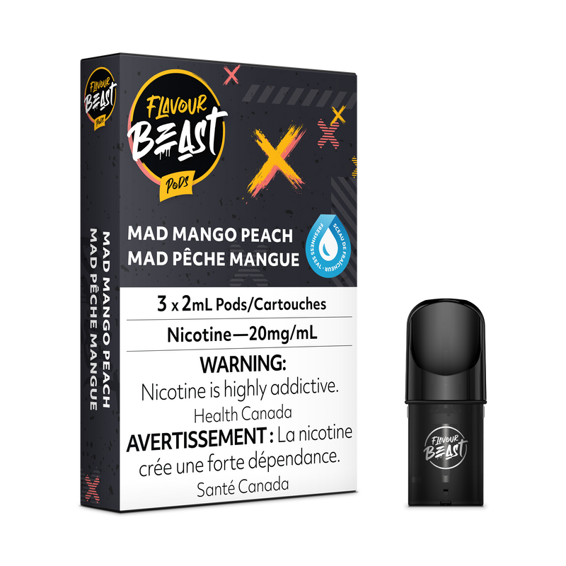 Flavour Beast Flow Pods - Mad Mango Peach (EXCISE TAXED) (Compatible With STLTH)
