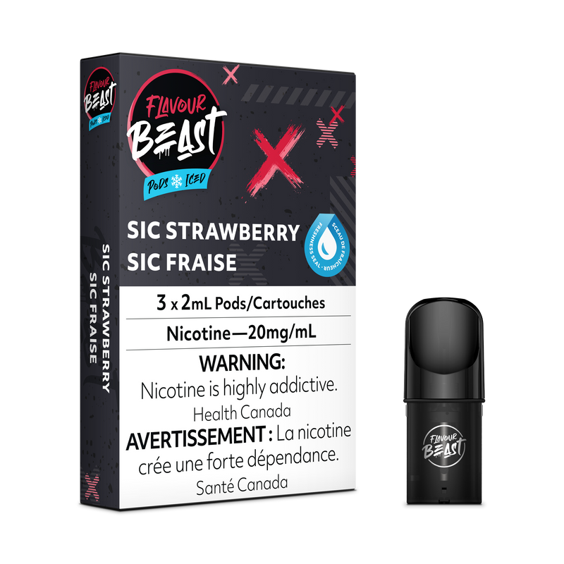 Flavour Beast Flow Pods - Sic Strawberry Iced (EXCISE TAXED) (Compatible With STLTH)